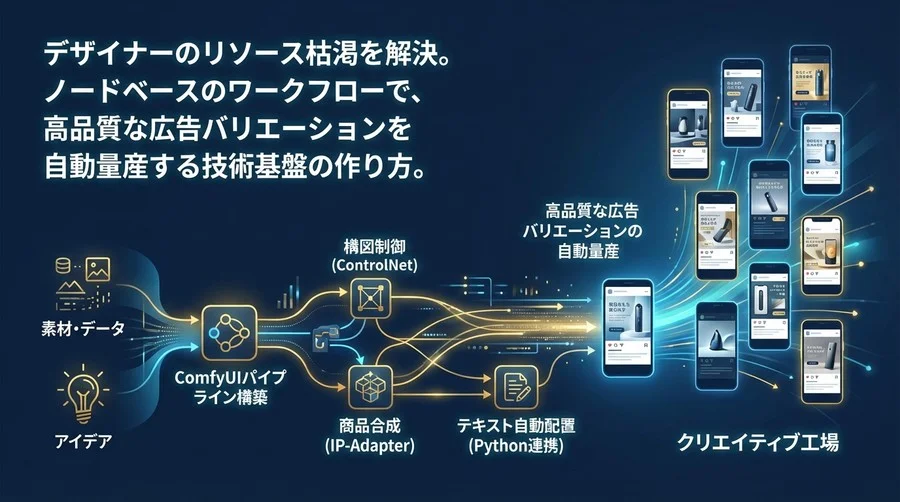 ComfyUIで構築するSNS広告自動生成パイプライン：ControlNetとPython連携によるクリエイティブ工場の実装