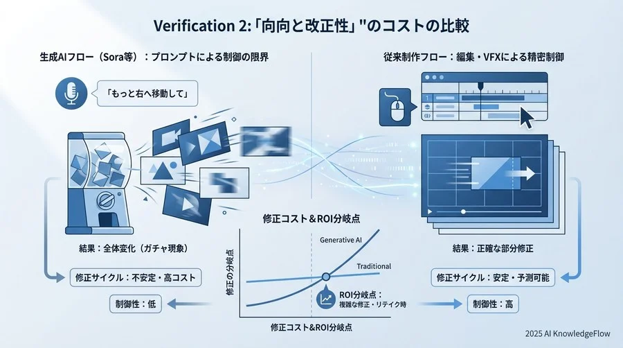 検証2：ディレクションの「制御性」と修正コスト比較 - Section Image