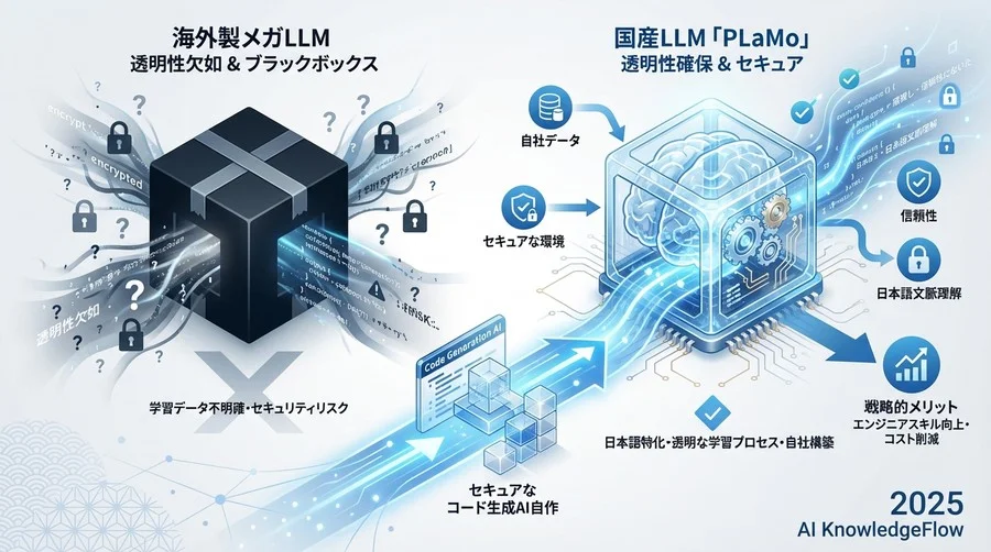 1. 透明性の確保：国産LLM「PLaMo」を選ぶ戦略的意義 - Section Image
