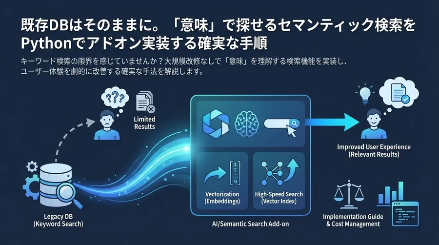 既存DBはそのままに。「意味」で探せるセマンティック検索をPythonでアドオン実装する確実な手順