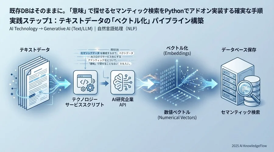 実践ステップ1：テキストデータの「ベクトル化」パイプライン構築 - Section Image