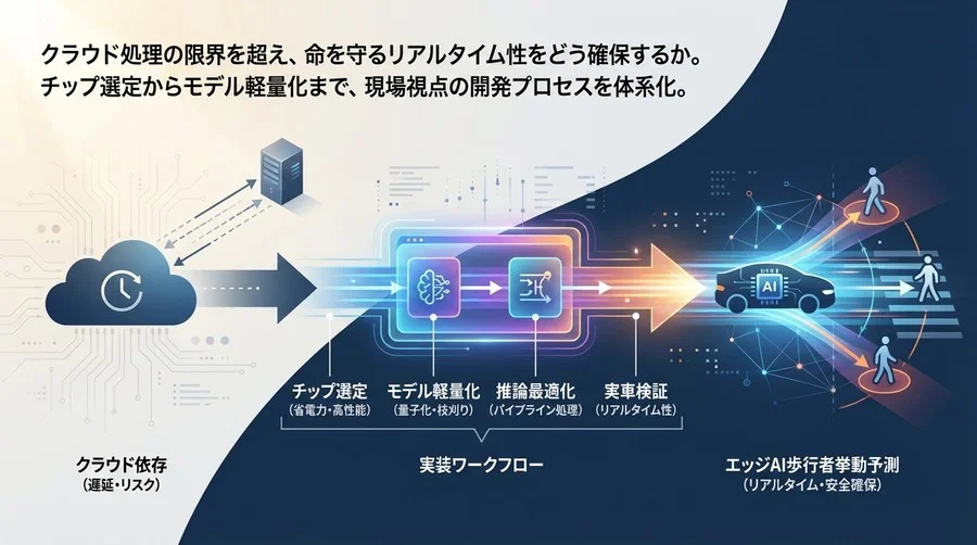 エッジAIで実現する歩行者挙動予測：クラウド依存を脱却する実装ワークフロー