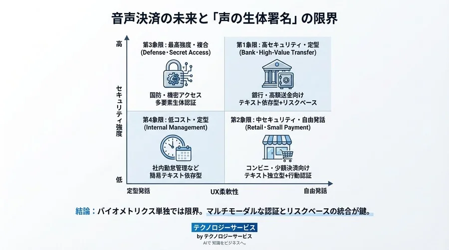 音声決済の「生体署名」対ディープフェイク：安全性とUXを両立する最適解のベンチマーク検証 - Conclusion Image