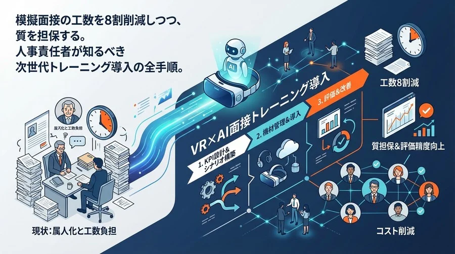 VR×AI面接トレーニング導入90日計画：工数8割減と質担保を両立する実装ロードマップ