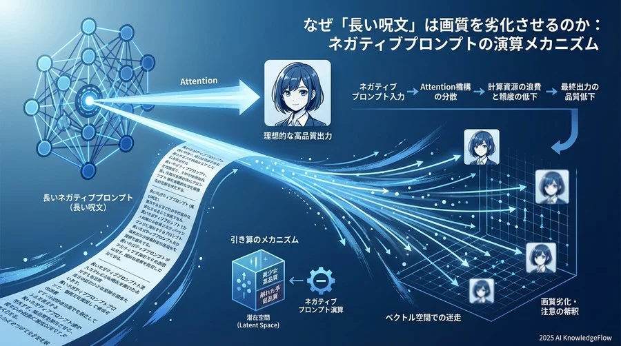 なぜ「長い呪文」は画質を劣化させるのか：ネガティブプロンプトの演算メカニズム - Section Image