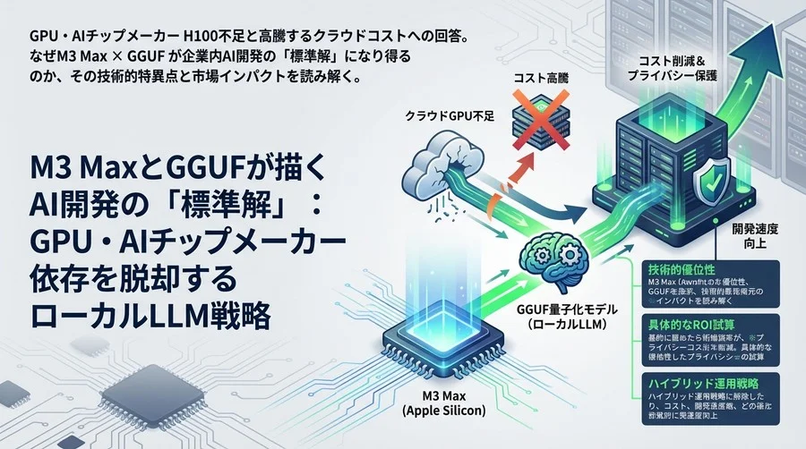 M3 MaxとGGUFが描くAI開発の「標準解」：NVIDIA依存を脱却するローカルLLM戦略