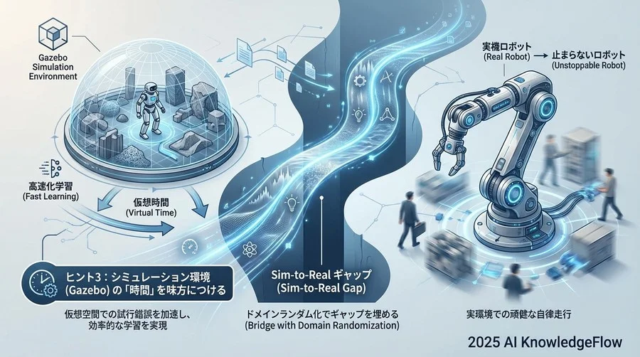 ヒント3：シミュレーション環境（Gazebo）の「時間」を味方につける - Section Image