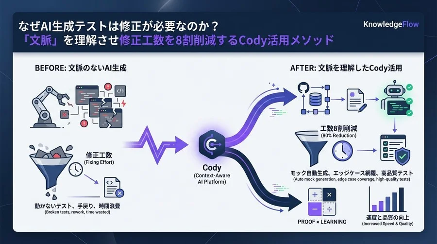 AI生成テストの修正地獄から脱却せよ。「文脈」を理解させ工数を8割削減するCody活用メソッド
