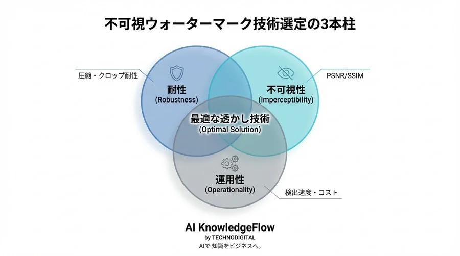 スクショで消える透かしに意味はない：企業AIを守る「堅牢な不可視ウォーターマーク」の耐性評価と選定基準【徹底検証】 - Conclusion Image