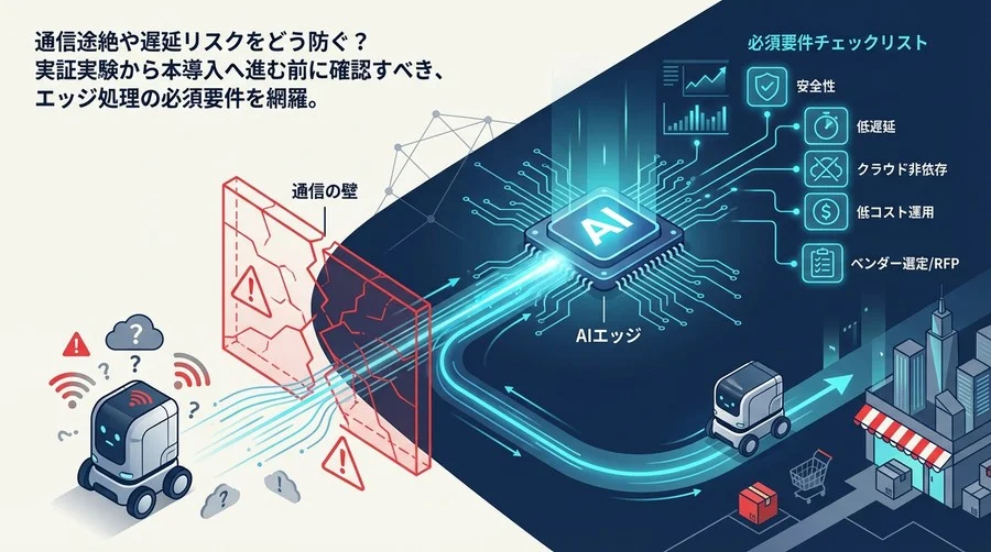 配送ロボットの実用化を阻む「通信の壁」を突破せよ。導入前に確認すべきAIエッジ必須要件チェックリスト