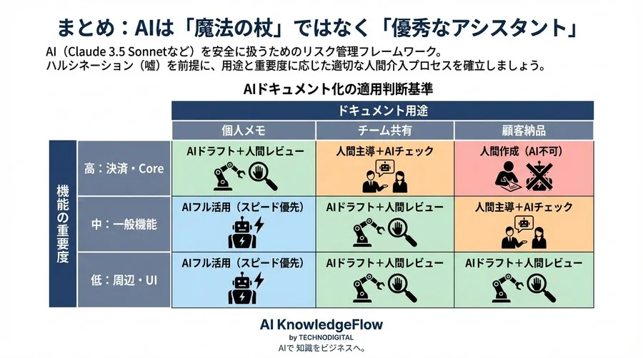 Claudeの最新モデルで仕様書を作る前に──アルゴリズム図解の「嘘」を見抜き品質を担保する安全なプロセス - Conclusion Image