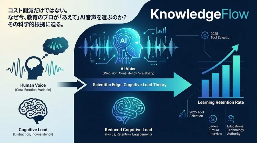 コスト削減は二の次だ。AIナレーションが「人間の声」より学習定着率を高める科学的理由