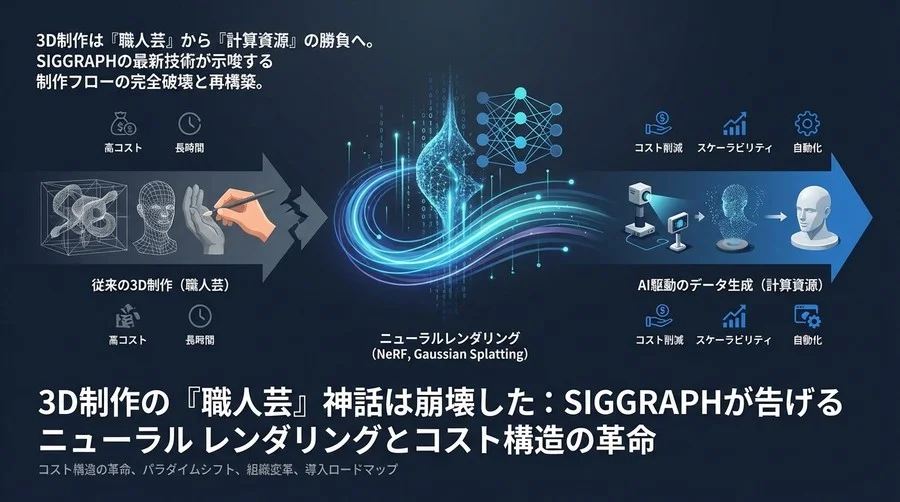 3D制作の「職人芸」神話は崩壊した：SIGGRAPHが告げるニューラルレンダリングとコスト構造の革命