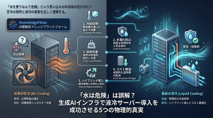 「水は危険」は誤解？生成AIインフラで液冷サーバー導入を成功させる5つの物理的真実