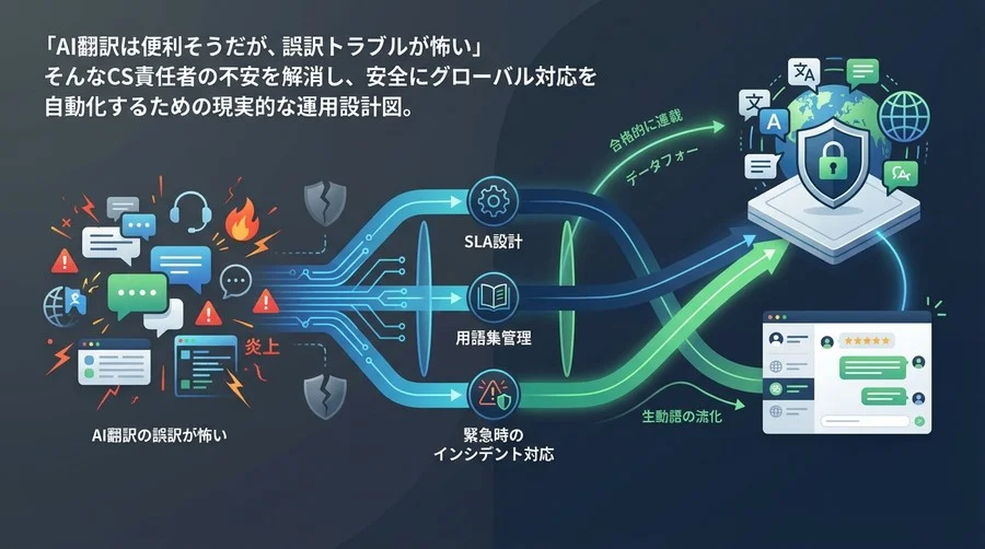「AI翻訳の誤訳が怖い」CS責任者へ捧ぐ、炎上を防ぐ“守り”の運用設計図