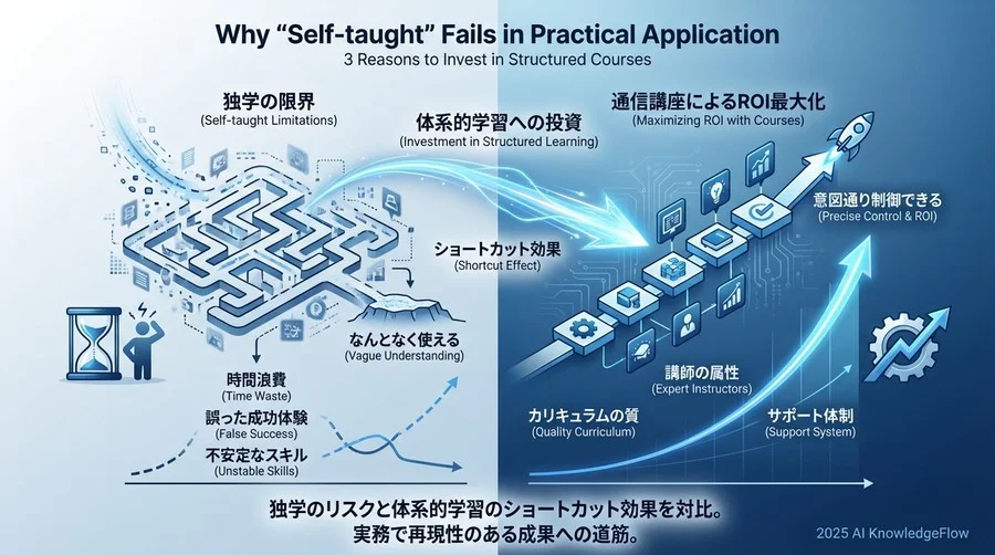 なぜ「独学」では実務定着しないのか：通信講座への投資が必要な3つの理由 - Section Image