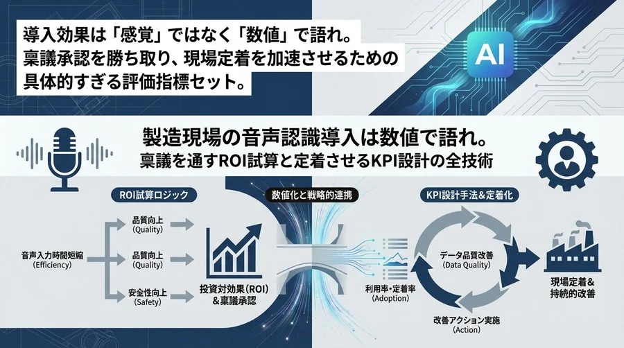製造現場の音声認識導入は数値で語れ。稟議を通すROI試算と定着させるKPI設計の全技術
