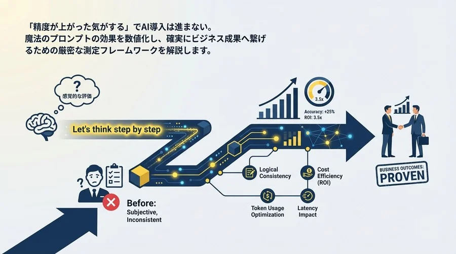 Zero-shot CoTの導入効果を「数値」で証明する：推論精度とROIを測る厳密な評価フレームワーク