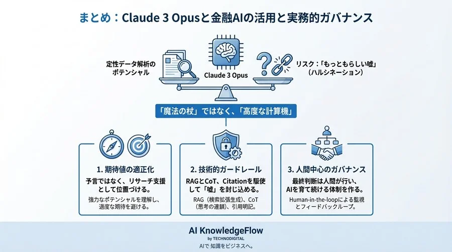 Claudeと金融AI：高精度な推論が招く「もっともらしい嘘」と実務的ガバナンス - Conclusion Image