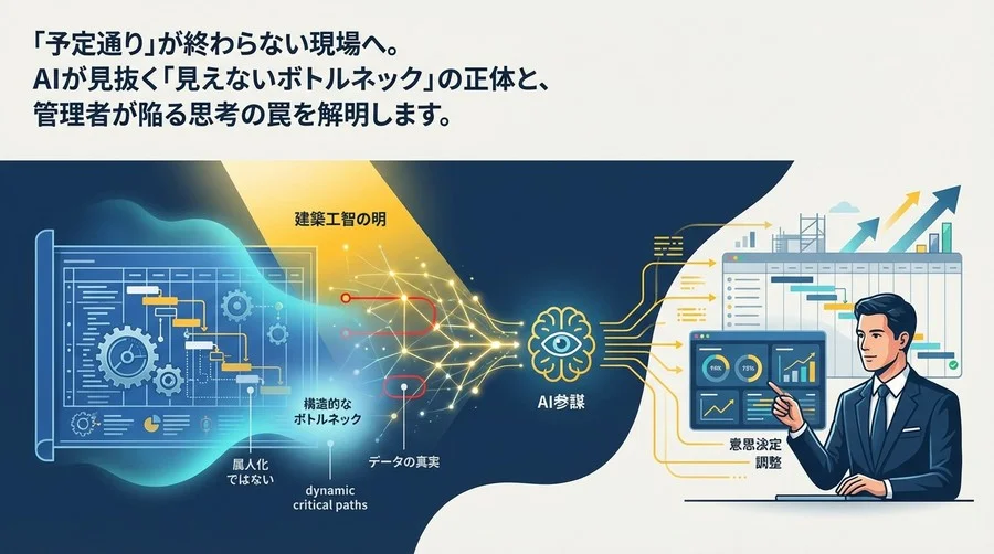 「予定通り」が終わらない現場へ。AIが見抜く見えないボトルネックとPMの新たな役割