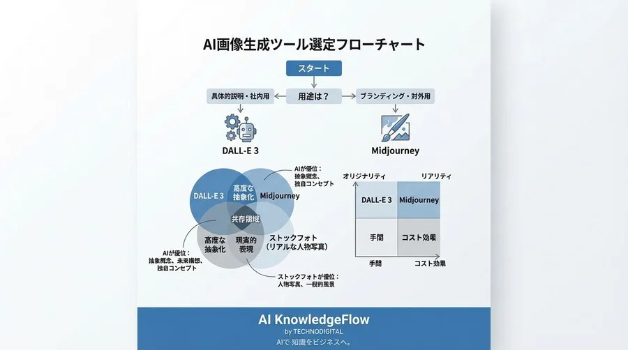 有料素材サイトの契約を見直すべきか？ビジネスプレゼンで「勝てる」画像生成AI：DALL-Eの最新版 vs Midjourney 徹底検証 - Conclusion Image