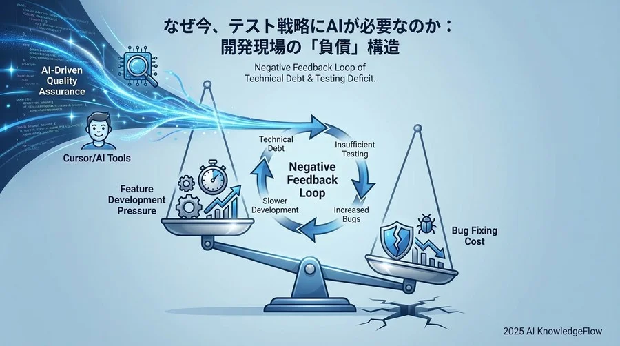 なぜ今、テスト戦略にAIが必要なのか：開発現場の「負債」構造 - Section Image