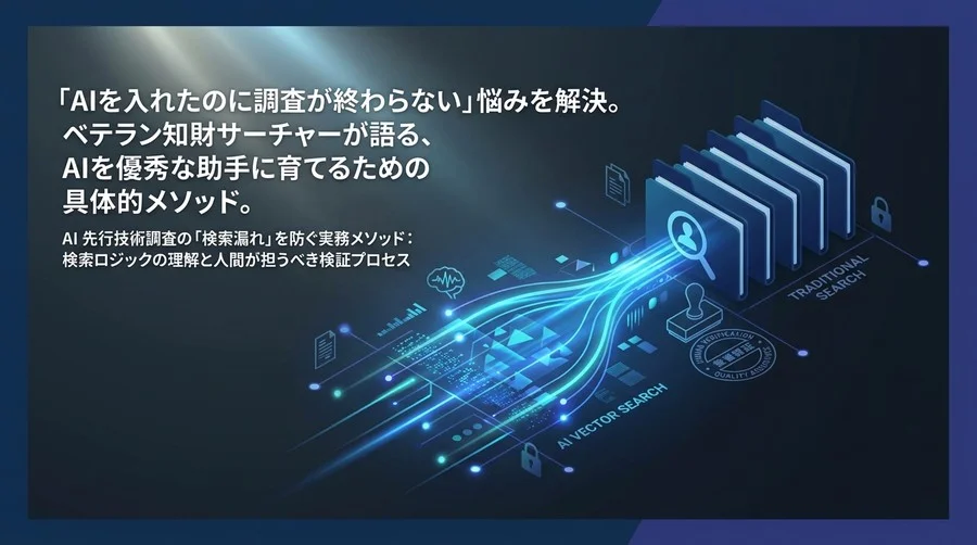AI先行技術調査の「検索漏れ」を防ぐ実務メソッド：検索ロジックの理解と人間が担うべき検証プロセス