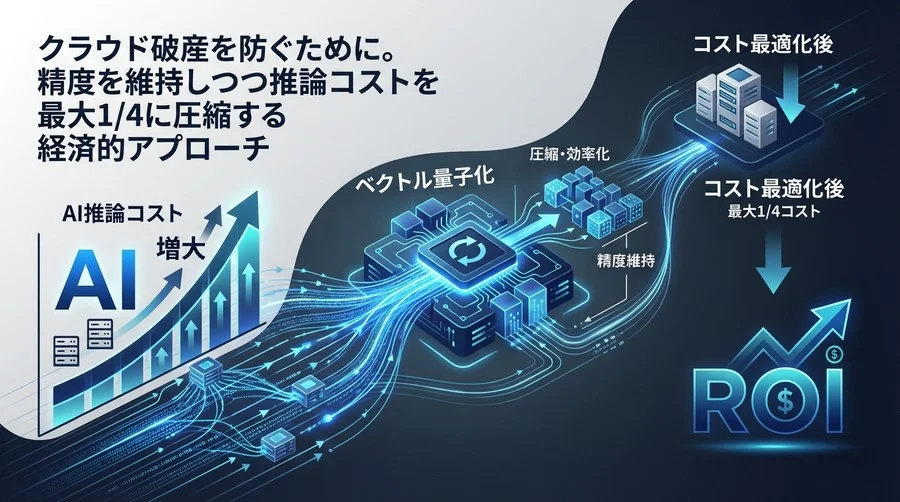 クラウド破産回避！AI推論コストを最大1/4に圧縮するベクトル量子化とROI戦略