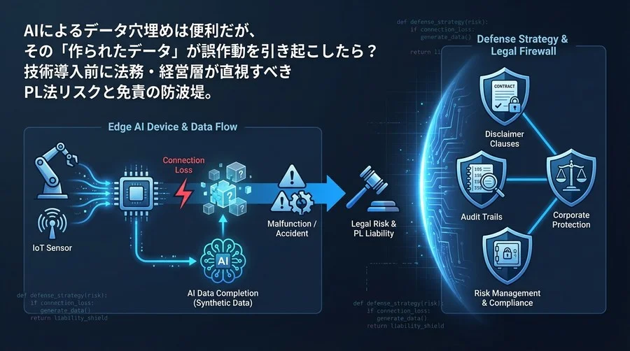 エッジAIの「データ穴埋め」が招く製造物責任の罠：軽量補完アルゴリズムの法的リスクと免責戦略