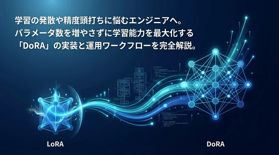 LoRAの精度限界を突破する「DoRA」実装ガイド：学習安定化とパラメータ調整の全貌