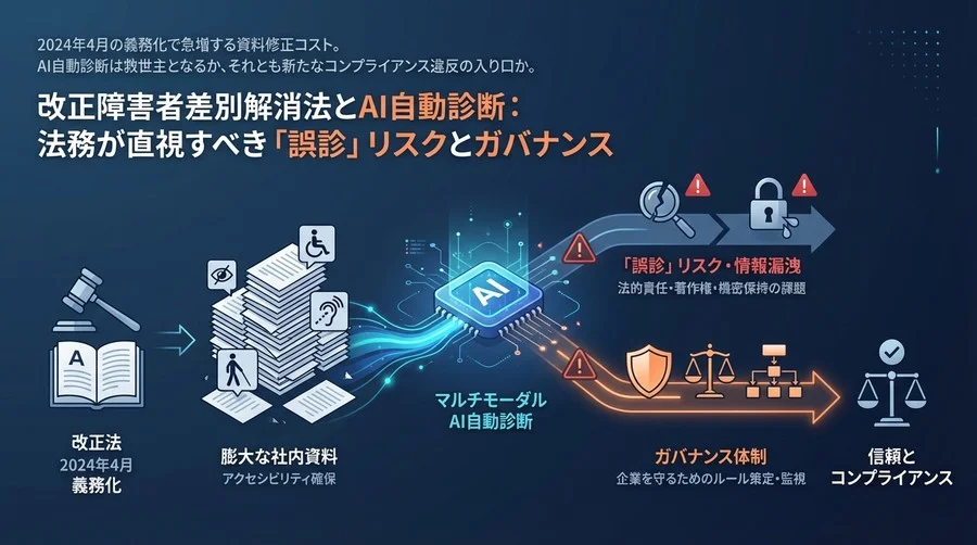 改正障害者差別解消法とAI自動診断：法務が直視すべき「誤診」リスクとガバナンス