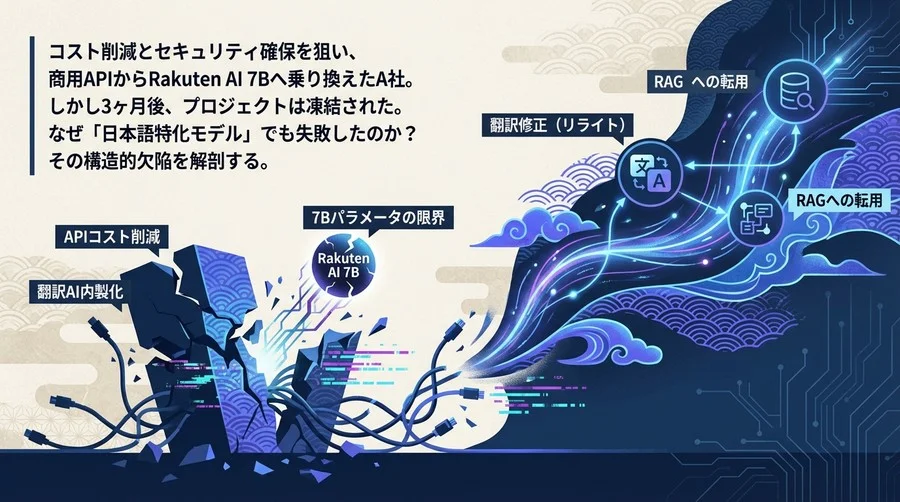 APIコスト削減の落とし穴：Rakuten AI 7Bによる翻訳AI内製化が失敗した理由と再起の道