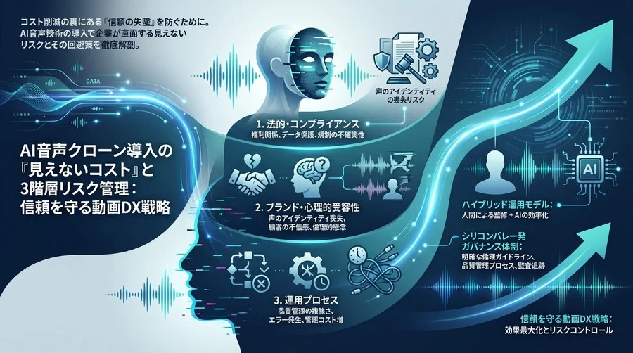 AI音声クローン導入の『見えないコスト』と3階層リスク管理：信頼を守る動画DX戦略