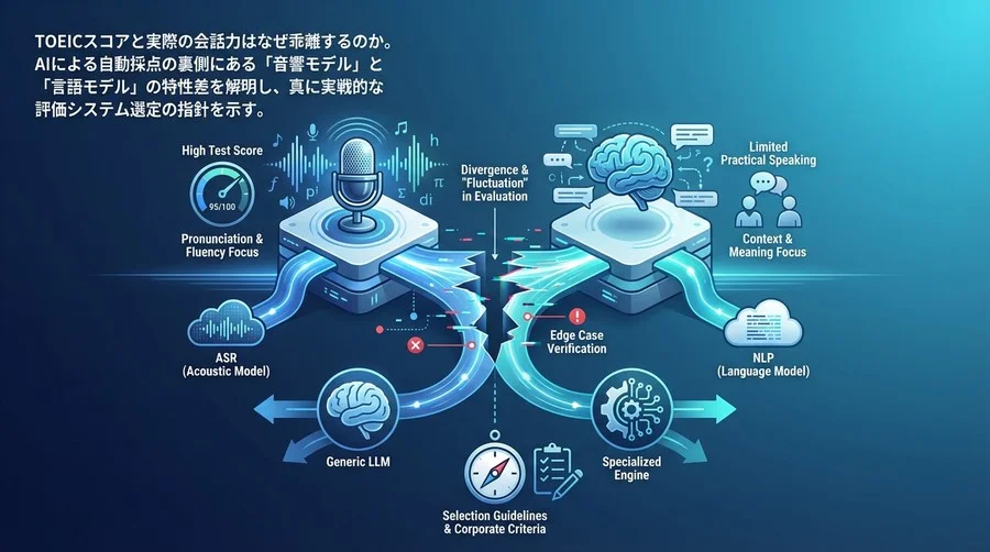 AIスピーキング評価の技術的解剖：音響モデルと言語モデルの乖離が生むスコアの真実と選定指針
