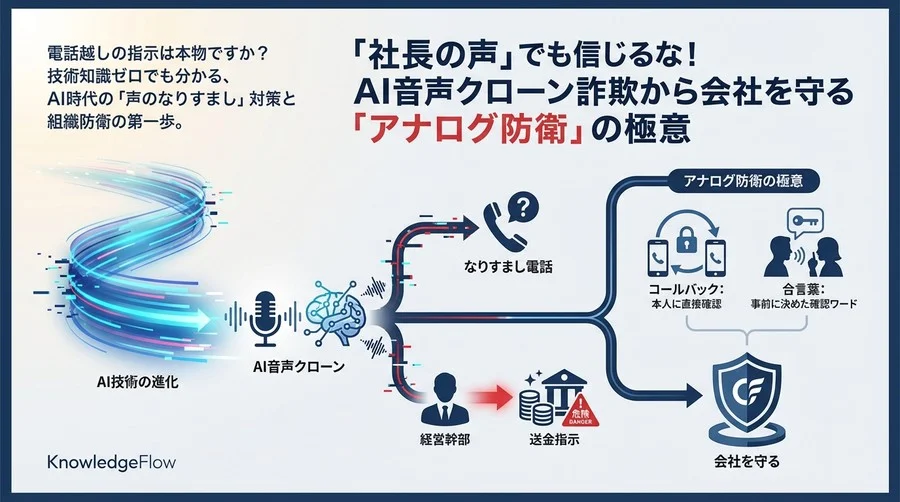 「社長の声」でも信じるな！AI音声クローン詐欺から会社を守る「アナログ防衛」の極意
