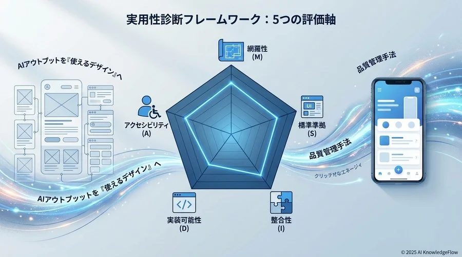 実用性診断フレームワーク：5つの評価軸 - Section Image