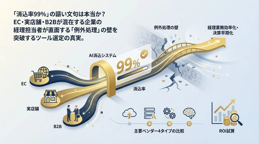 「消込率99%」の真実：マルチチャネル経理を救うAI消込システムの選び方と例外処理の壁