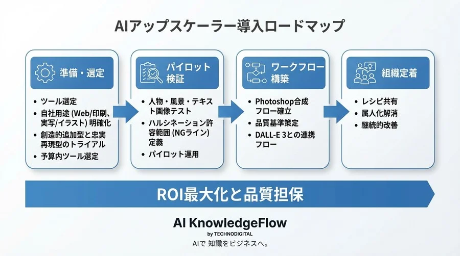 DALL-E 3画像商用化の死角と突破口：AIアップスケーラー実装の組織的ロードマップ - Conclusion Image
