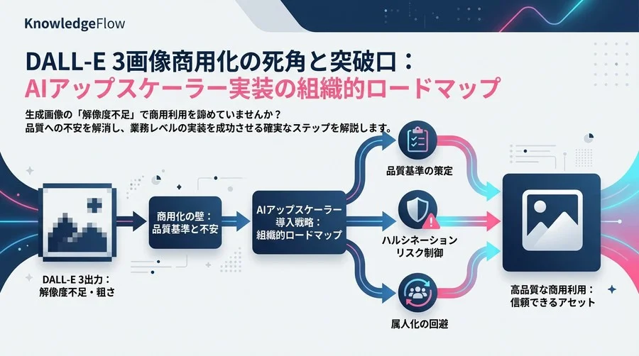 DALL-E 3画像商用化の死角と突破口：AIアップスケーラー実装の組織的ロードマップ