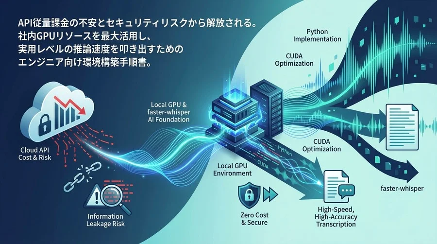 APIコストと情報漏洩リスクを軽減：ローカルGPUとfaster-whisperで構築するAI文字起こし基盤