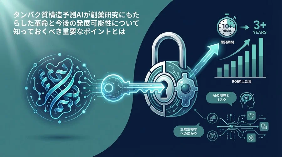 創薬DXの切り札「タンパク質構造予測AI」の衝撃：開発期間1/3を実現するビジネス戦略