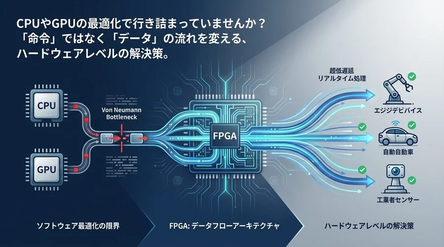 CPU最適化の壁を超える：エッジAIの遅延を「データフロー」で解消するFPGAアーキテクチャの本質