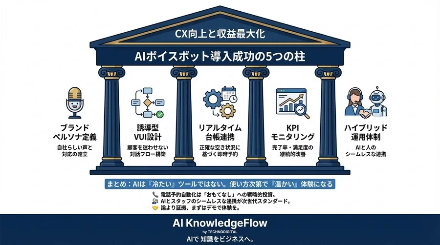 予約完了率90%超へ。AIボイスボットで実現する「待たせない」電話応対とCX向上の対話設計論 - Conclusion Image