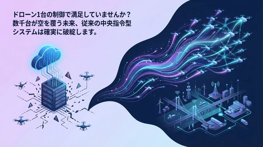 なぜクラウド制御は破綻するのか？AIドローン群「自律分散」へのパラダイムシフト
