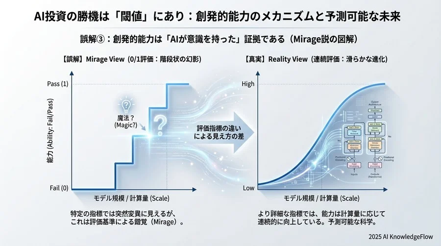 誤解③：創発的能力は「AIが意識を持った」証拠である - Section Image 3