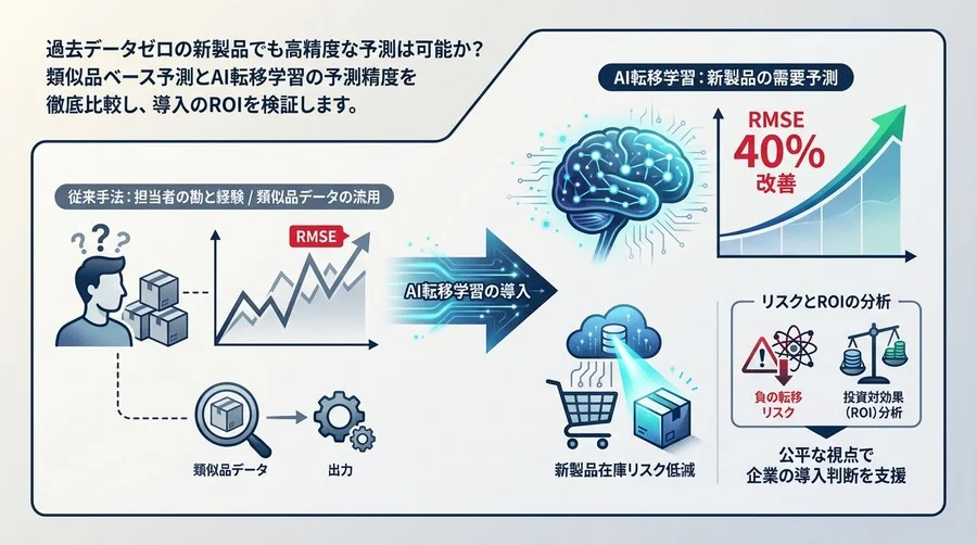 新製品の在庫リスクをゼロに近づける：AI転移学習と類似品予測の精度比較検証レポート