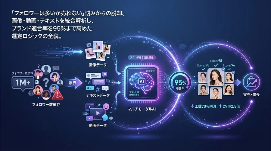 フォロワー数より適合率95%へ。マルチモーダルAIで実現する美容D2Cインフルエンサー選定の科学