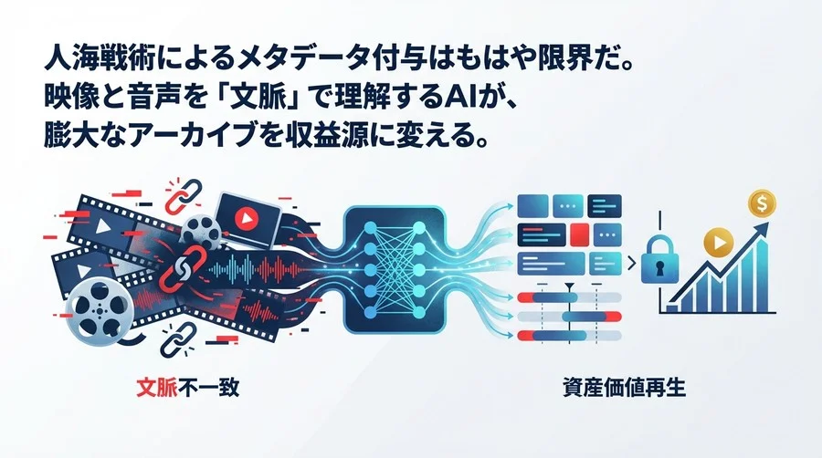 映像と音声の「文脈不一致」を断つ。Transformerが実現する次世代MAM連携と資産価値再生