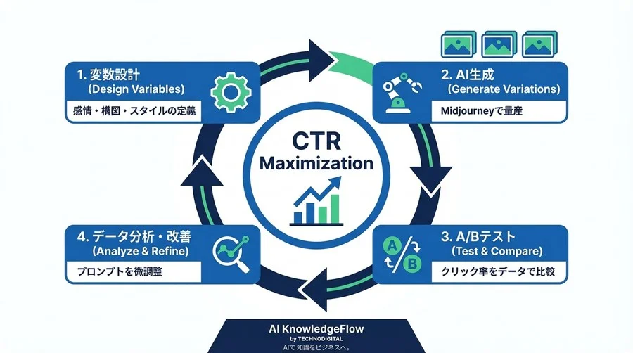 YouTubeサムネイルCTRを科学する：AI画像生成とA/Bテストのためのプロンプト変数設計ガイド - Conclusion Image