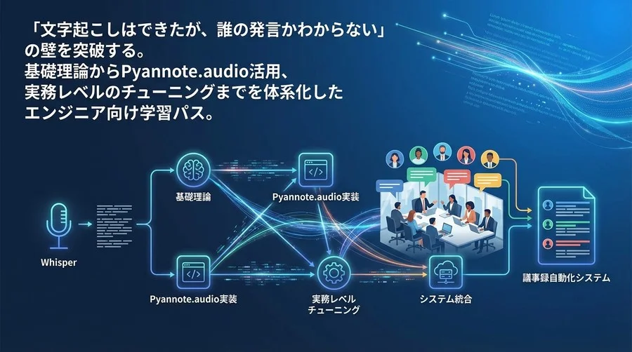 【Python実装】話者分離の壁を突破する4週間：Pyannote.audioとWhisperで構築する議事録自動化システム